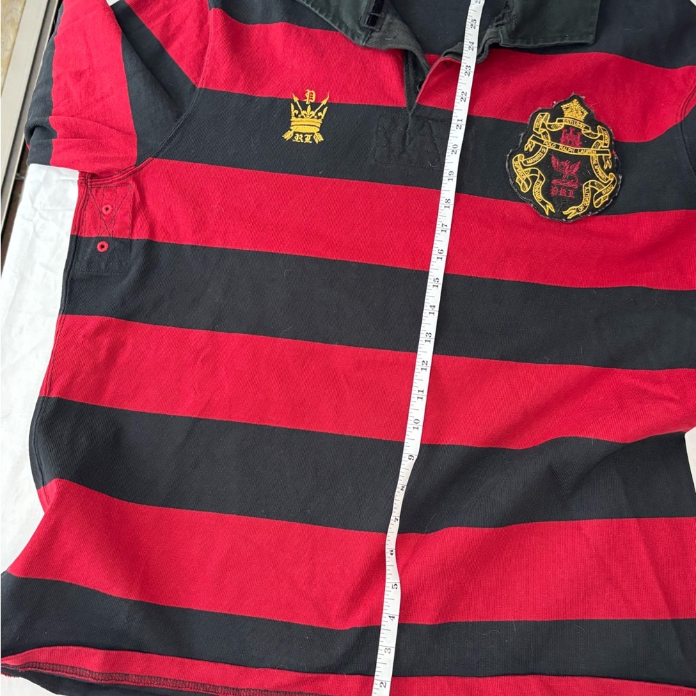 Polo by Ralph Lauren Red and Black Rugby Shirt - Picture 7 of 8